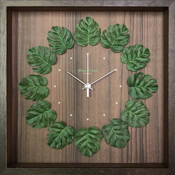 おしゃれ リーフクロック モンステラ Wreath Clock Monstera CWC-53070...