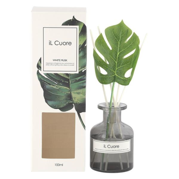 ディフューザー イルクオーレ 100ml ホワイトムスク 完成品 W80×D80×H240mm 0....
