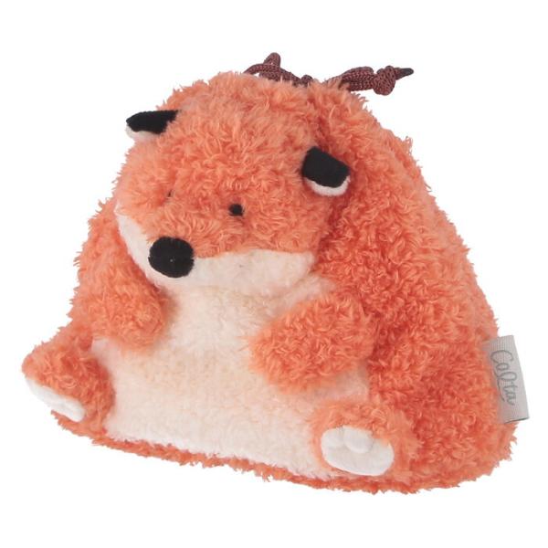 ポーチ アニマル 巾着型 きつね オレンジ 完成品 W150×D120×H120mm 0.031kg...