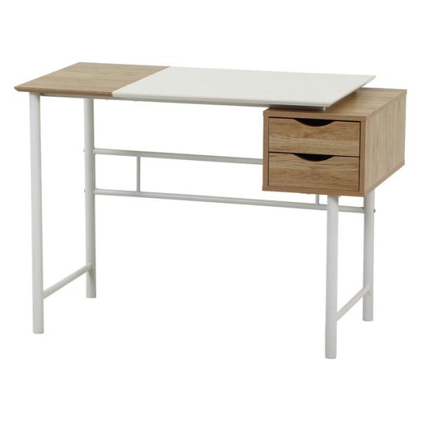 デスク 引き出し付きシンプル ユノ WH WH ホワイト ホワイト 組立品 W1050×D550×H...