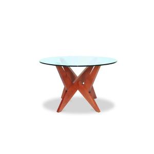 ウッド テーブル WOOD Table 12mm強化ガラス 3年保証付 inv-942bt 送料無料 北欧 モダン 家具 インテリア ナチュラル テイスト 新生活 オススメ おしゃれ 後｜genco1