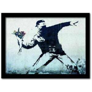 バンクシー Banksy インテリアアート Fower bomber 花束を投げる男 VS-1001...
