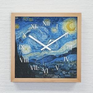 Masterpiece Clock 名画時計 Vincent Willem van Gogh ゴッホ 星月夜 CN-1002NA フレームカラー ナチュラル W265×H265×D45mm kar-11655604s2 送料無料 北｜genco1