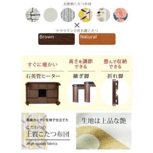 こたつ 長方形 大判サイズ 楢ラウンド折れ脚こ...の詳細画像3
