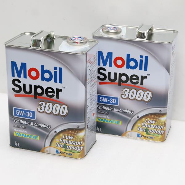 4L 2本 計8L 5W-30 メルセデス ベンツ 認証 ヤナセ缶 モービル スーパー 3000 2...