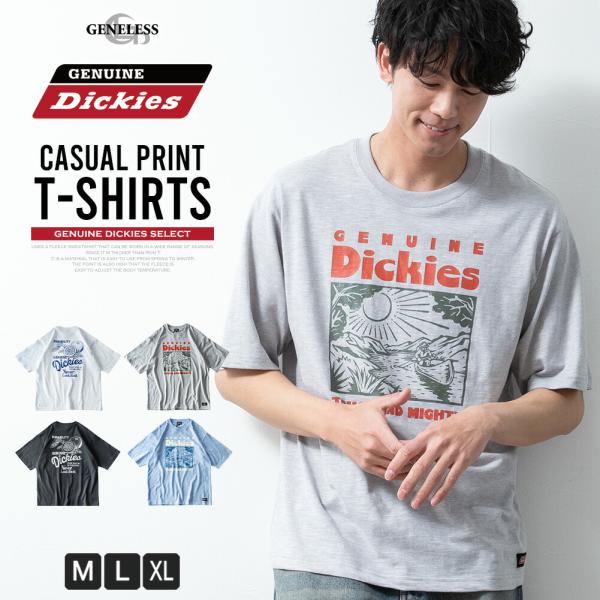 半袖tシャツ メンズ GENUINE 半袖 おしゃれ プリント ディッキーズ クルーネック トップス...