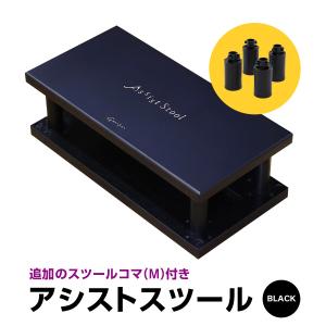 【単品+追加コマ】 ジェネピス アシストスツール 追加 コマMあり ブラック 黒 総合ピアノサービス ピアノ補助｜genepispiano