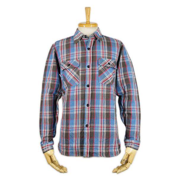 ヘビーネルシャツ ブルー (ワンウォッシュ) - Heavy Nel L/S shirts Blue...