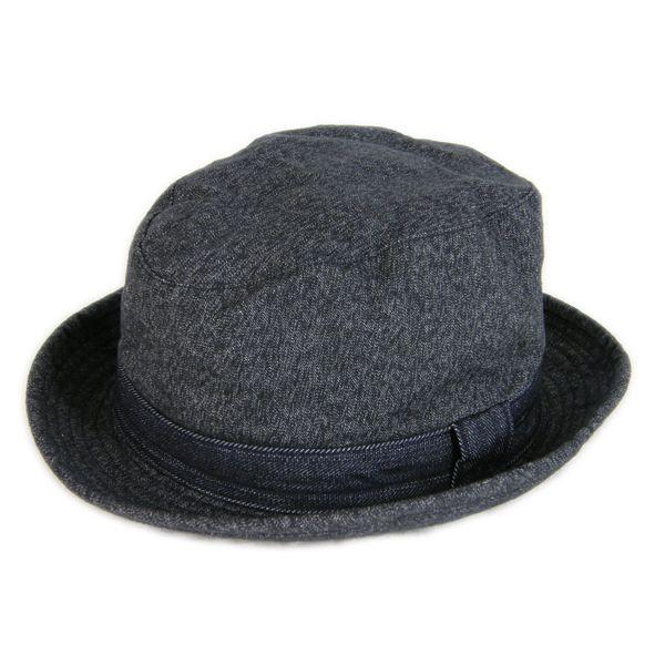 ブラックシャンブレー センターデント ハット(ワンウォッシュ) - Black chambley C...