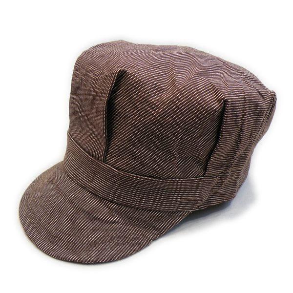 ピンドットストライプ ブラウン ワークキャップ(ワンウォッシュ) - Work Cap Brown ...