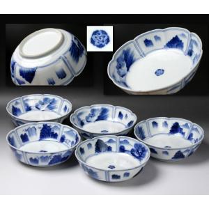 陶濱堂可斎製 古伊万里 蛸唐草 松竹梅文 大皿 直径39．5cm 古民芸