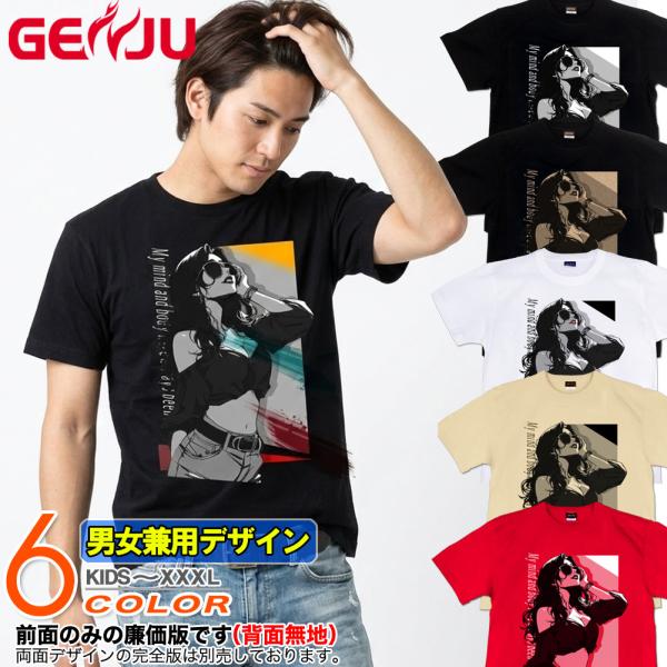 GENJU イラスティック　都会的　グラフィック Tシャツ 美人 XXL XXXL 2L 3L 4L...