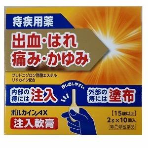 【第(2)類医薬品】AFB 中外医薬生産 ボルカインAX注入軟膏 2g×10個入「メール便送料無料(B)」｜genki-eshop