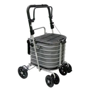 ブレーキ付 アルミワイヤーカート メッシュ紺 ユーバ産業