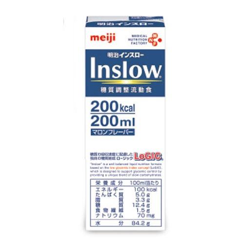 明治インスロー Inslowマロンフレーバー200mlｘ24本　紙パック　糖質調整流動食　糖質調整栄...