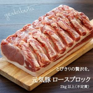 元気豚 ロースブロック 不定貫(2kg以上)｜genkibuta