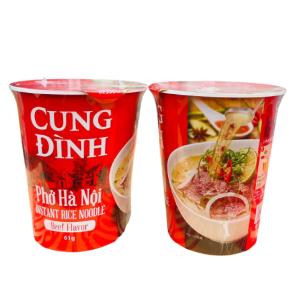 CUNG DINH インスタントフォー 牛肉風味 コップ 61g, PHO BO CUNG DINH CUP　１箱（２４個）｜アジアの駅