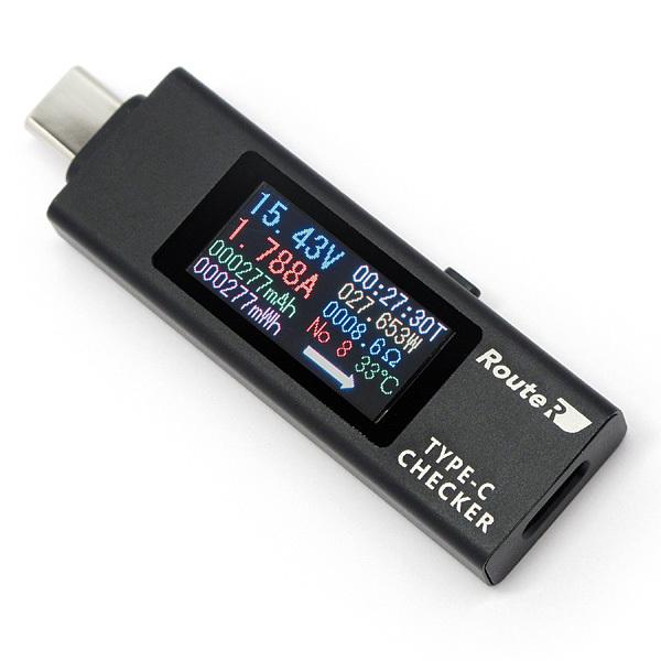 双方向・メタル筐体・多機能表示 USB Type-C電圧・電流チェッカー [RT-TC4VABK]（...