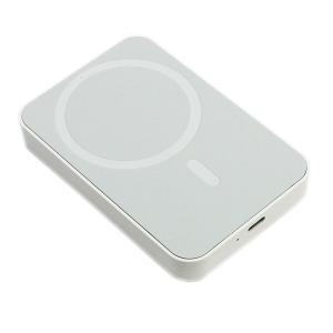 Lazos モバイルバッテリー マグネット式ワイヤレス充電対応 5000mAh 白 L-MBMG5-WH Type-C 接続 Magnet Wireless Charger｜geno