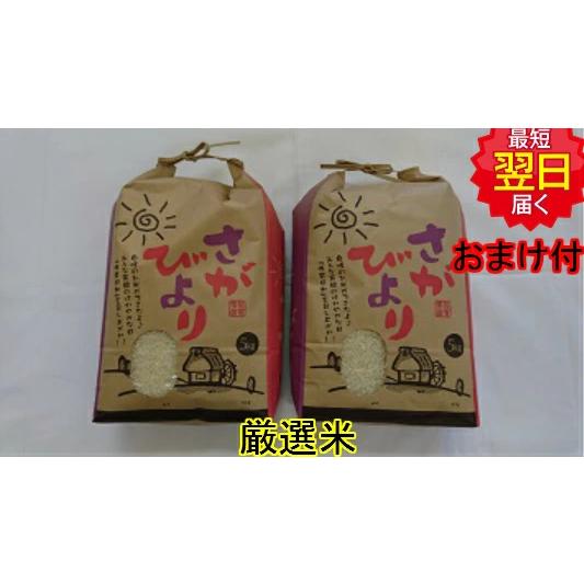 ７年産　新米　さがびより１０ｋｇ（５ｋｇ２個）減農薬米　送料無料※沖縄北海道は別途かかります