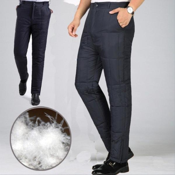 ダウンパンツ 軽量パンツ メンズ 秋冬 防寒ズボン キルティング アウトドア ウェア スリム 細身 ...