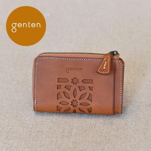 ゲンテン genten 財布 カットワーク マルチケース 44246 (40608) 本革 ウォレット 小銭入れ ミニ財布