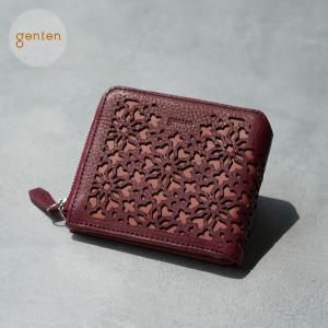 genten（ゲンテン） 財布 カットワーク 二つ折り財布 レディース