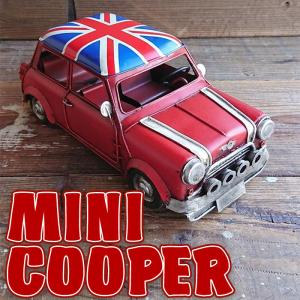 ブリキカー ミニクーパー ユニオンジャック 青 アンティーク レトロ