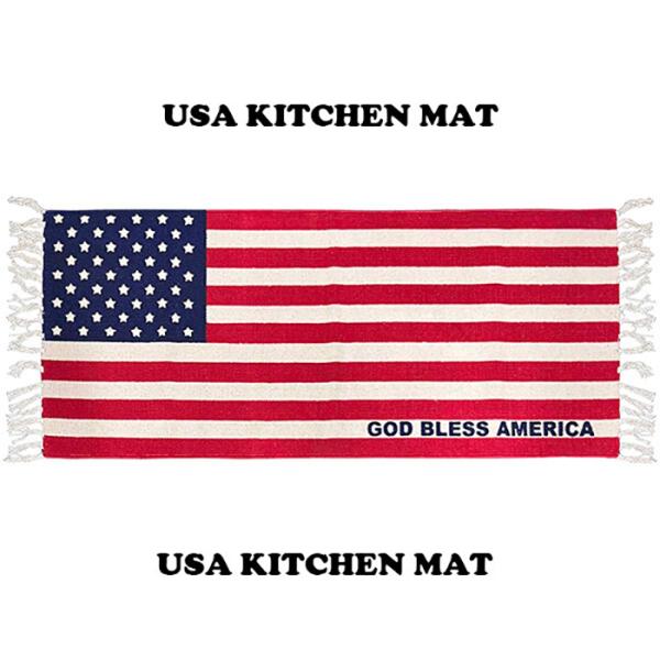 アメリカ 国旗 マット 星条旗 ラグマット カーペット コットン ジャガードマット 50cm 120...