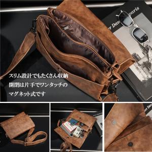 ショルダーバッグ メンズ 小さめ スリム 肩掛...の詳細画像5