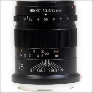 単焦点レンズ KIPON IBERIT (イベリット) 75mm f/2.4 ライカSLマウント Frosted Black(つや消し ブラ