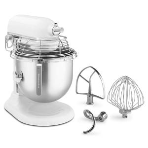 日本国内正規輸入品 キッチンエイド KitchenAid 業務用 7.6Lスタンドミキサー3種アタッチメント ボゥルガード付き KSM8WH｜gentlemanlyfactory