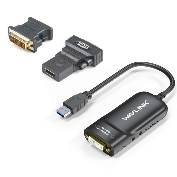 Wavlink USB 3.0 HDMI DVI UGAマルチディスプレイアダプタ 5Gbpsデータ...