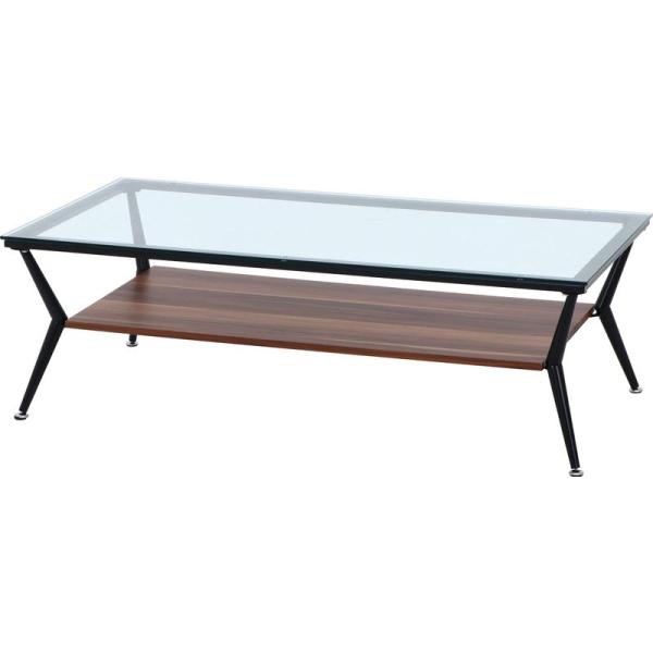 不二貿易 ディスプレイ ローテーブル 幅120cm ダークブラウン 強化ガラス クレア 96227