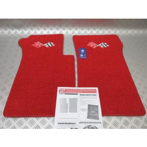 C2赤 1963-1967 C2 コルベット フロアマット NEW  Cross Flag刺繍！ R...