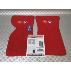 CrossF.LoopRed.C3 コルベット フロアマット NEW CrossFlagロゴ刺繍！ ...