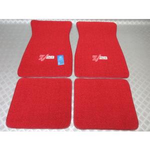 Z28Red.1967-1969 1970-1981 シボレーカマロ Z28 フロアマット 4枚セッ...