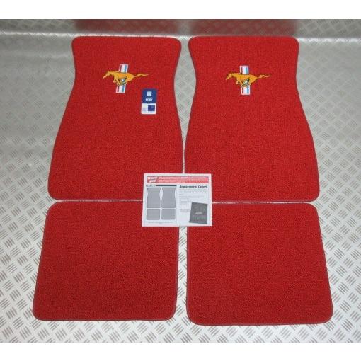 pony金Red 1964-1968 マスタング フロアマット 4pcs NEW  GOLD RUN...