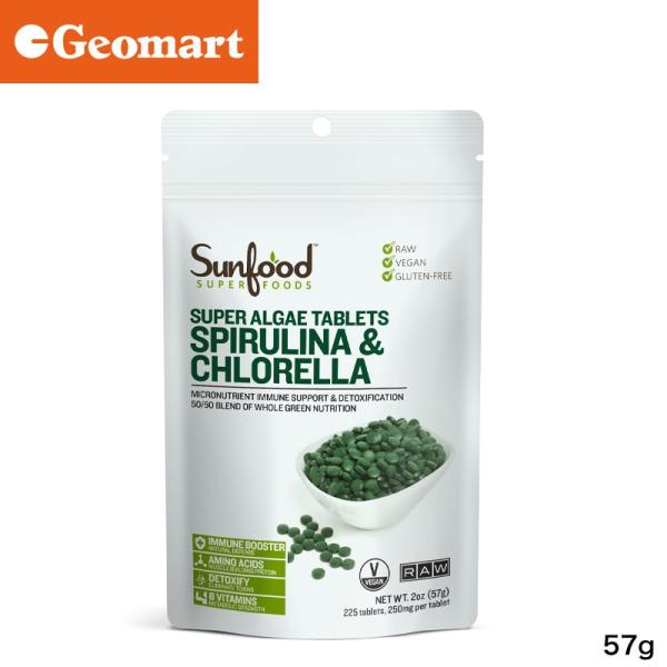 【正規輸入品】サンフード　スピルリナ＆クロレラ タブレット 57g Sunfood SPIRULIN...