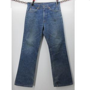 W38/古着 ジーンズ メンズ 80年代 80s ベルボトム タロン ネイビー