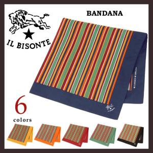 イルビゾンテ IL BISONTE ストライプ柄 バンダナ ハンカチ