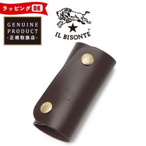 【美品】  IL BISONTE / イルビゾンテ | レザー ロゴ ケース / ユニセックス | ブラック | レディース IL BISONTE（イルビゾンテ） レザーケース マルチケース レディース