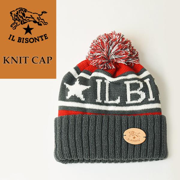 イルビゾンテ IL BISONTE ロゴ ニット帽 ボンボン付き ニットキャップ/ニット帽 5418...