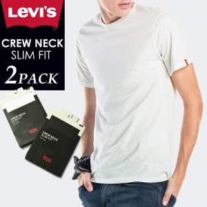 SALEセール5%OFF Levi's リーバイス クルーネック2パックTシャツ スリムフィット メンズ 半袖Tシャツ 2枚入り 0002/ホワイト 0003/ブラック LEVIS 82176*5｜geostyle