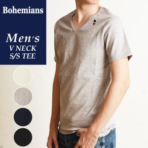 送料無料（ゆうパケット）ボヘミアンズ Bohemians 半袖 スパンリブ Tシャツ（クルーネック）ラブハット メンズ インナー コットン BT90｜geostyle