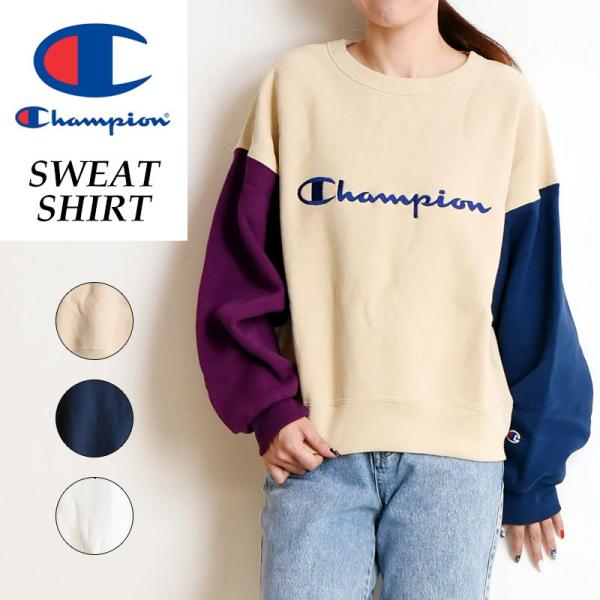 Champion チャンピオン リバースウィーブ クルーネックスウェットシャツ ロゴ レディース ト...
