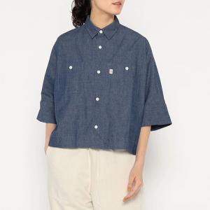 【DANTON/ダントン】コットン＆シャンブレー ドルマンスリーブ半袖ワークシャツ・DT-B0345 SCA