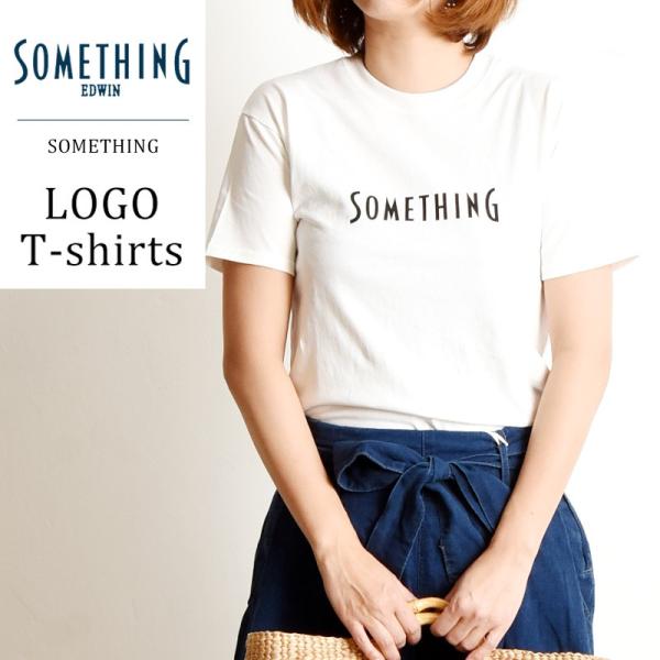 SALEセール30%OFF サムシング SOMETHING ロゴ プリント クルーネック 半袖 Tシ...