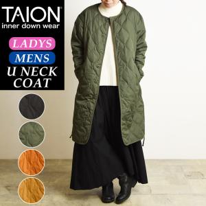 TAION タイオン ミリタリー ダウンコート クルーネック スナップボタン レディース キルティング コート インナー TAION-104BML