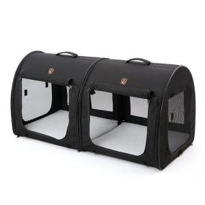 PTOF2109021　ポータブル・ケージ　ダブル/オールブラック　犬・猫用　メーカー取り寄せ 受注後在庫の有無連絡します